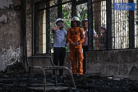 President Ferdinand Marcos Jr. visits San Francisco High School in Quezon City on 18 June 2025, offering support and solidarity days after a fire displaced over 700 students.