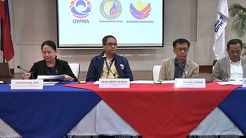 DEPARTMENT of Migrant Workers Officials in a press conference on Thursday. 
