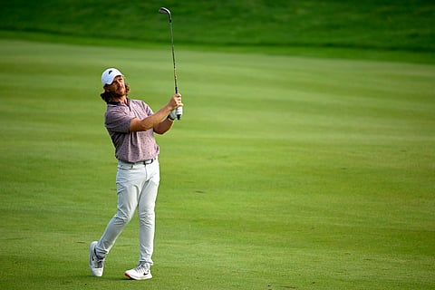 TOMMY Fleetwood of England plays a shot on the 18th hole during the third round of the Travelers Championship 2025 at TPC River Highlands on June 21, 2025 in Cromwell, Connecticut.