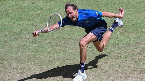 DANIIL Medvedev showcases his skills in bringing down home bet Alexander Zverev in the semifinals of the Halle Open at the OWL Arena in Halle, Germany.