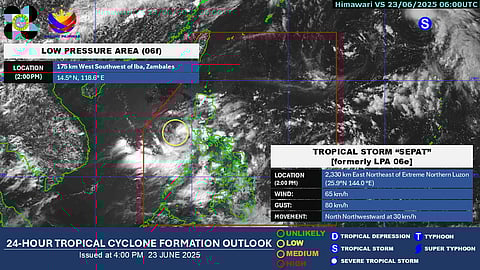 A LOW pressure area over the waters of Zambales and the southwest monsoon brings rain in the western section of the country