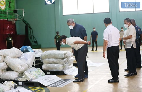President Marcos, joined by DILG Sec. Jonvic Remulla, NSA Eduardo Año, PDEA Director Isagani Nerez, DDB Chair Oscar Fader Valenzuela, and PNP Chief Nicolas Torre III, inspected over 1.3 tons of shabu recovered from multiple coastal provinces at the PDEA National Headquarters in Quezon City. The shabu, with an estimated street value of P8.87 billion, was found drifting off the waters of Zambales, Pangasinan, Ilocos Norte, Ilocos Sur, and Cagayan. Marcos has since ordered law enforcement to tighten maritime surveillance to prevent future smuggling attempts.