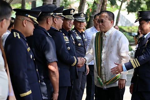 SENATOR Bong Go joins the graduation of Fire Officer Basic Course Class "Pagsilak" in Calamba City, saluting firefighters as heroes who risk their lives so others may be saved.