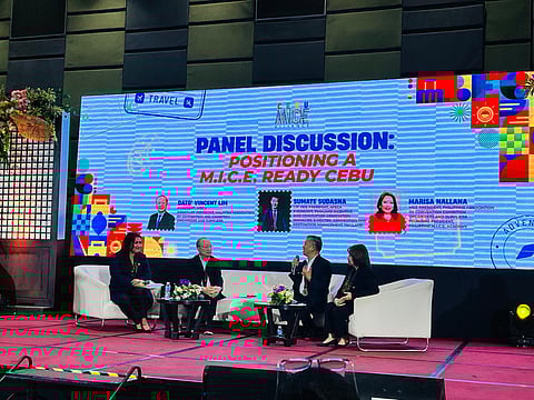 Cleofe Albiso, Cebu Chamber of Commerce-Tourism Committee Chairperson, also Megaworld Hotel and Resorts Managing Director, moderates the discussion of MICE global leaders from Thailand on positioning Cebu as a top MICE destination in the country.