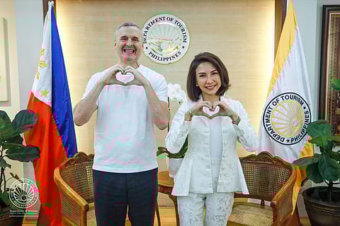 DEPARTMENT of Tourism (DOT) Secretary Christina Garcia Frasco (right) welcomed Somebody Feed Phil host Phil Rosenthal (left), together with his wife Monica and executive producer Richard Rosenthal, as they visited the DOT Office in Makati City on October 3, 2024.