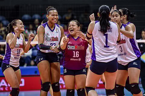 THE Choco Mucho Flying Titans face the challenge of surviving without prized spiker Sisi Rondina (left) when they face the Galeries Tower Highrisers in the PVL On Tour at the Batangas City Sports Center on Saturday.