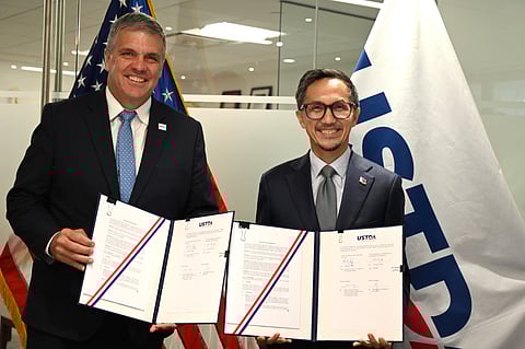 Railway agreement wrap-up  US Trade and Development Agency Acting Director Thomas R. Hardy (left) and Department of Transportation Secretary Vince Dizon lead the signing ceremony of the Subic-Clark-Manila-Batangas (SCMB) Railway Agreement in Arlington, Virginia, on 26 June. The US government announced funding for technical assistance for the construction of the SCMB Railway, which is designed to link three major ports in Luzon and decongest traffic at the Port of Manila. (See story on page B15)