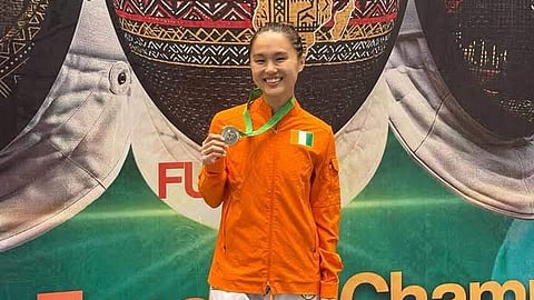 MAXINE Esteban smiles after winning the silver medal in the 23rd African Fencing Championships in Lagos, Nigeria last Thursday.    