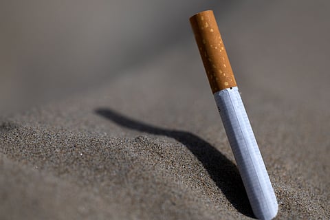 THIS photograph shows a cigarette on a beach in Saint-Nic, western France, on June 24, 2025. From July 1, 2025 smoking will be banned on beaches as France brings in a smoking ban for all outdoor places that can be frequented by children. "Tobacco must disappear where there are children," said France's Minister of Labor, Health, Solidarities and Families Catherine in an interview published by the regional Ouest-France daily on its website.