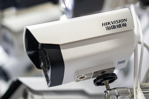 PICTURE of Hikvision cameras in an electronic mall in Beijing on May 24, 2019. Shares in two top Chinese surveillance firms plunged on May 22 following reports Washington is considering banning them from buying US components, just as the blacklisting of telecoms giant Huawei fanned their escalating tech war.
