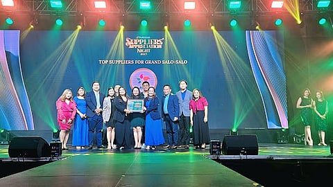Nutriasia’ s Customer Business Development (CBD) Team led by Group Head Janmar Roque (third from right) together with President and COO, Angie Flaminiano (center) all beaming with pride as Nutriasia received multiple recognitions during the 2025 Puregold Suppliers’ Appreciation Night.