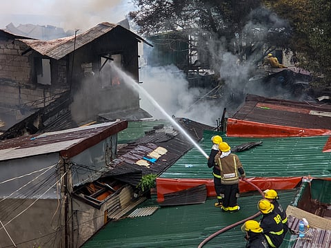 One of several A fire broke out at Block 27, Barangay Addition Hills, Mandaluyong City, on Saturday morning. It was raised to a fourth alarm by 1 p.m.