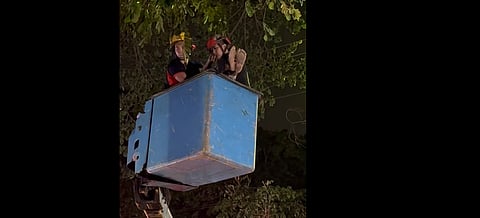 Man rescued after climbing electric post in Muntinlupa