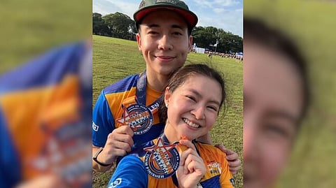 THE two were spotted in a fun run twice, prompting dating rumors. 