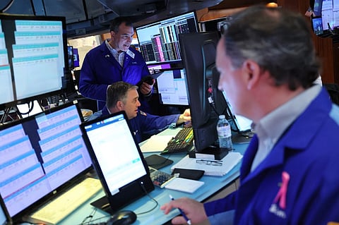 (FILES) NEW YORK, NEW YORK - APRIL 22: Traders work on the floor of the New York Stock Exchange during morning trading on April 22, 2025 in New York City. Stocks rose as the market opened following a rough day on Wall Street amid U.S. President Donald Trump’s latest criticism of Federal Reserve Chair Jerome Powell. The Dow Jones opened up over 500 points, the S&P 500 gained 1.2%, and the Nasdaq opened 1.3%. 
