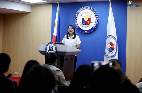  FORMER Department of Trade and Industry (DTI) Undersecretary Ruth Castelo speaks before the media as the newly appointed Office of the Vice President Spokesperson on Wednesday, July 9, 2025 during a press briefing held in OVP Central Office in Mandaluyong City. Castelo is officially introduced as the new spokesperson of Vice President Sara Duterte, replacing Reynold Munsayac. Her appointment comes amid ongoing public interest in the Vice President’s key programs and policy directions.