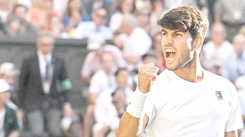 CARLOS Alcaraz displays his deadly form en route to booking an impressive 6-2, 6-3, 6-3 win over Cameron Norrie in the quarterfinals of the Wimbledon Championships.