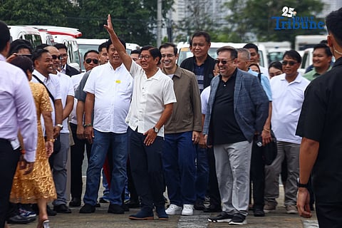 President Ferdinand Marcos Jr. leads the turnover of 387 patient transport vehicles (PTVs) to local government units across Luzon during a ceremony at Quirino Grandstand in Manila on Wednesday, 9 July 2025.

The giving out of ambulances, in partnership with the Philippine Charity Sweepstakes Office, is part of the administration's commitment to spruce up the nation's healthcare system and emergency response. Since 2022, a total of 680 ambulances have been distributed nationwide.