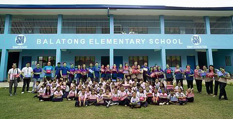 STUDENTS from Balatong Elementary School beam with joy after receiving new shoes through the SM Store’s Shop & Share program, part of the retail giant’s nationwide effort to uplift communities by addressing essential needs.