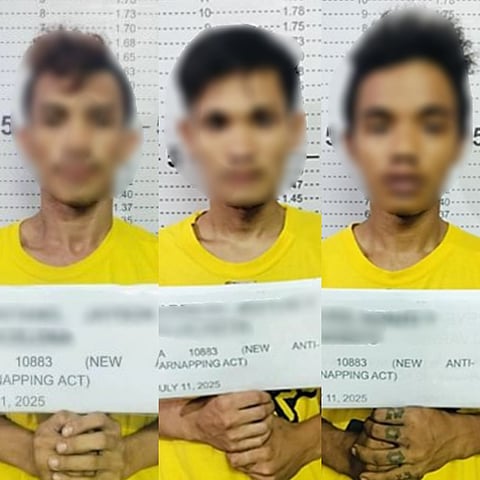 THE three men arrested for stealing the motorcycle of a delivery rider
