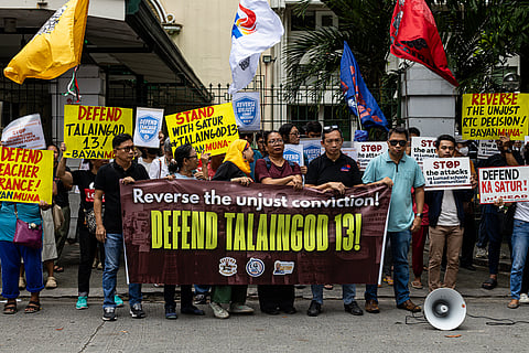 Progressive groups rallied outside the Court of Appeals in Manila on Tuesday, 15 July 2025, urging the reversal of the conviction of the “Talaingod 13”—a group that includes 11 Lumad teachers, former Bayan Muna Rep. Satur Ocampo, and ACT Teachers Rep. France Castro—exactly one year after a Tagum City court found them guilty.

The case involves child trafficking charges over the alleged transport of 29 Lumad children during a humanitarian mission in Talaingod, Davao del Norte, in November 2018.