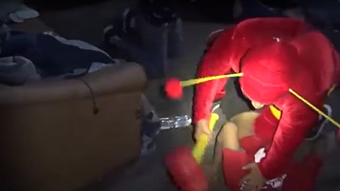 Peruvian cop in superhero disguise leads surprise drug raid