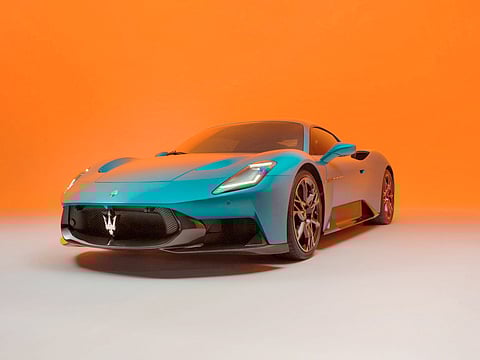 MASERATI MCPURA shows off its aggressive new front and signature Trident grille.