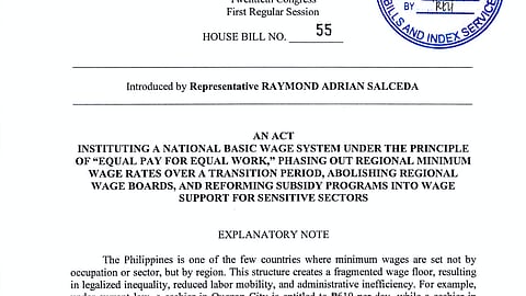 House bloc to push for single wage for both NCR, provincial workers