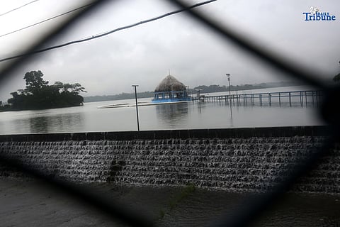  La Mesa Dam in Quezon City water level has reached to 80.16 meters, exceeding its spilling level of 80.15 meters due to continuous rain brought by habagat on Monday July 21 2025. The overflow is impacting low-lying areas along the Tullahan River, including parts of Quezon City, Valenzuela, and Malabon. Residents in these areas are advised to take necessary precautions and monitor water levels. Photo/Analy Labor