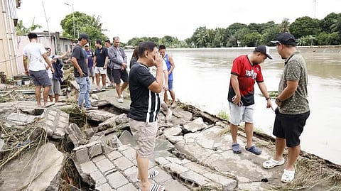 The DPWH conducted an assessment on the damaged slope protection structures along portions of the Camiling River on July 23, 2025.