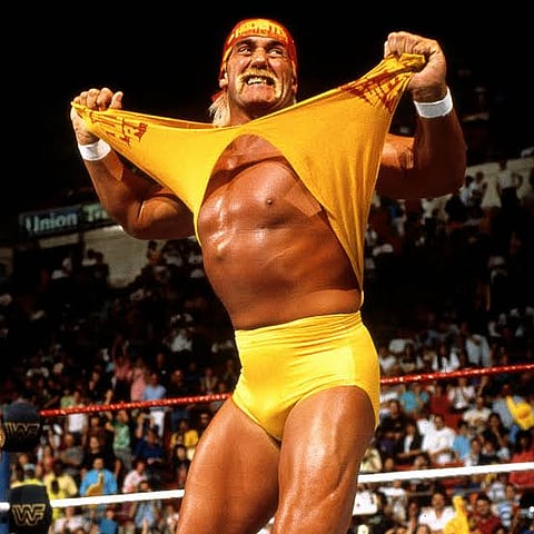 Hulk Hogans signature color and intro in every wrestling match 