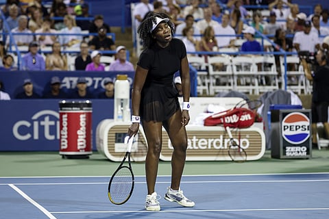 VENUS Williams makes an early exit following a 6-2, 6-2 loss to Magdalena Frech in the Last 16 of the ATP/WTA DC Open on Thursday in Washington.