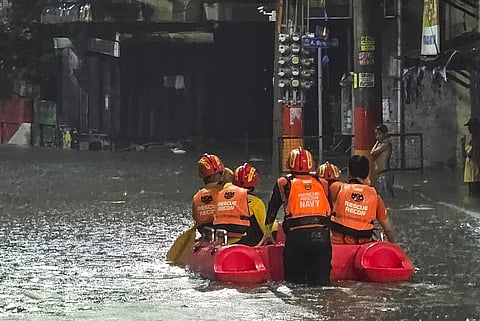 THE Philippine Navy, through the 27th Naval Affiliated Reserve Group – PN (27th NARG-PN), in partnership with Rescue Recon 1 Philippines, Inc., conducts Search, Rescue, and Retrieval (SRR) operations, in flood-affected areas of San Juan City, on 21 July 2025.