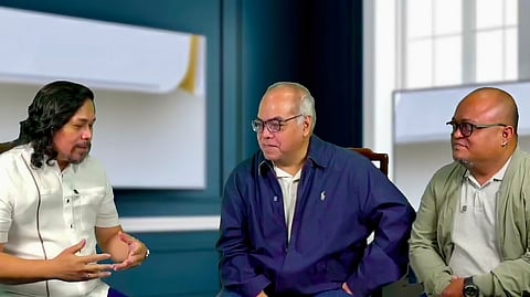 APECO president and CEO Gil Taway IV (left) during the Straight Talk program hosted by Daily Tribune’s Executive Editor Chito Lozada (center) and Chief of Reporters Raffy Ayeng (right).