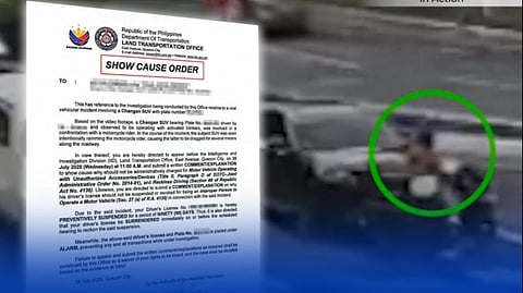 LTO suspends license of SUV driver in road rage incident