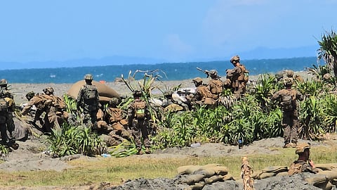 [FILE PHOTO] Filipino and American soldiers conducting military live fire exercise in Apparri, Cagayan last April.