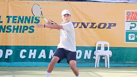 JED Eric Olivarez overcomes Alberto Lim Jr. to rule the Cong. Eric Olivarez National Open Tennis Championship.