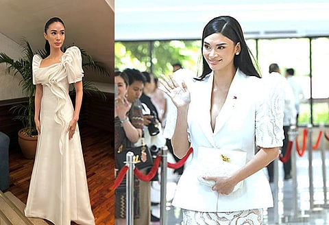From left: Heart Evangelista and Pia Wurtzbach at the SoNA 2025