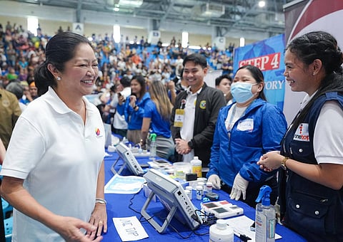 FIRST Lady Liza Marcos joins the launch of Lab for All: Laboratoyo, Konsulta at Gamot para sa Lahat at the Malabon Sports Center on Tuesday, bringing healthcare services closer to Filipino families in partnership with local and national agencies.