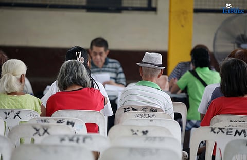 (July 31 2025) Indigent senior citizens receive their social pension payout during the 1st Semester 2025 Social Pension for Poor Senior Citizens, hand out by the Department of Social Welfare and Development (DSWD), in partnership with the QC Social Services Development Department (SSDD) and the Office for the Senior Citizens' Affairs (OSCA), held at the Barangay Holy Spirt Covered Court in Quezon City on Thursday, July 31, 2025. Photo/Analy Labor