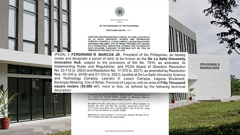 PRESIDENT Marcos has declared a portion of DLSU’s Science and Technology Complex in Biñan as a KIST Ecozone, paving the way for stronger innovation and academic-industry collaboration.
