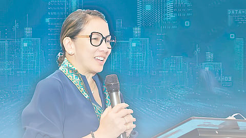COSETTE Canilao, president and CEO of Aboitiz InfraCapital, speaking at the 2025 Innovator’s Summit. 