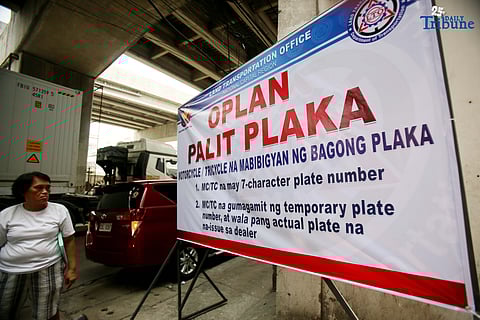 The Land Transportation Office-NCR conducts “Operation Palit Plaka” at its regional office in Quezon City, inspecting motorcycles still using MV file numbers as plates. Eligible owners were issued their assigned license plates on the spot, in line with the directive of LTO Chief Assistant Secretary Vigor D. Mendoza II requiring all motorcycles to have official plates installed by October 2025.