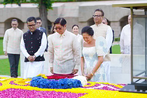 Paying tribute to Gandhi