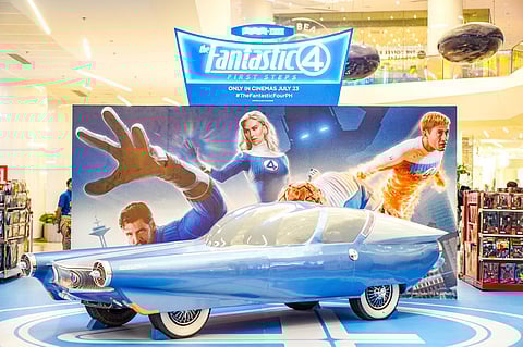 The car displayed at S'Maison, known for its sleek and retro-futuristic design, is a nod to Marvel’s imaginative take on science, technology, and adventure.