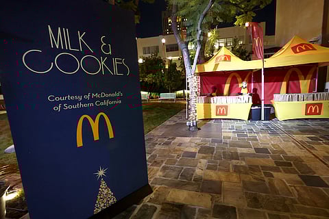 McDonalds is seen during the Los Angeles Union Station 9th Annual Tree Lighting Ceremony on November 25, 2024 in Los Angeles, California. Tommaso Boddi/Getty Images for Los Angeles Union