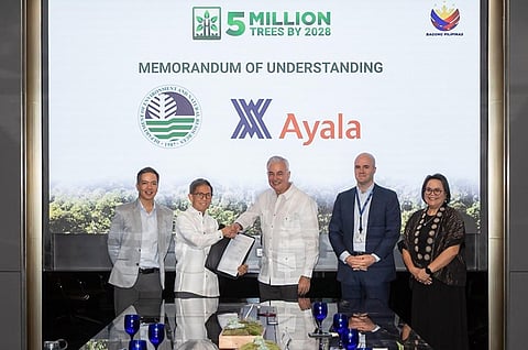 AYALA Group leaders and DENR officials seal their partnership for the Forests for Life program during the ceremonial signing held on 31 July 2025.