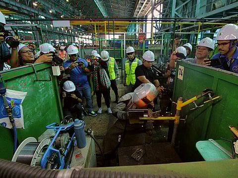 Bustling again, the former Hanjin shipyard in Redondo Peninsula is bustling again with activity from workers of the Hyundai Heavy Industries Philippines as they toil their days working on ship parts at the Agila Subic Multiuse Facility in Subic Bay Freeport Zone. 
