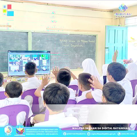 THE teacher and students of Nalil Elementary School in Bongao, Tawi-Tawi in a virtual conversation with President Ferdinand Marcos Jr. from their classroom on 7 July.