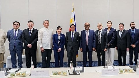 PRESIDENT Ferdinand Marcos Jr. meets with top executives of India’s GMR Group, alongside representatives of Cavitex Holdings, Inc. of the Virata family and the House of Investments of the Yuchengco Group, to discuss the Sangley Point International Airport project in Cavite during his recent visit to New Delhi.